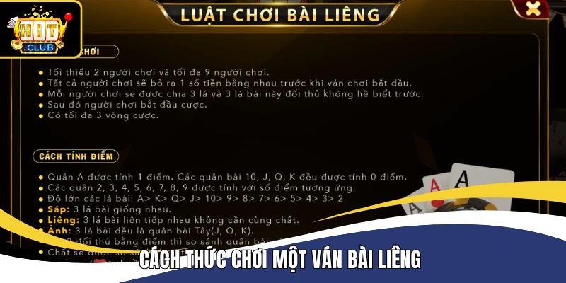 Cách thức chơi một ván bài Liêng