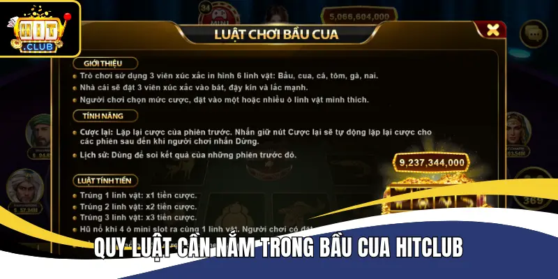 Quy luật cần nắm trong Bầu Cua Hitclub