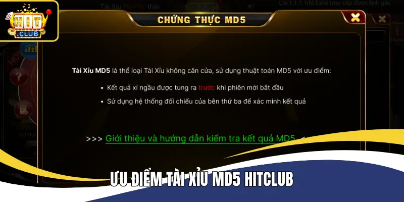 Ưu điểm Tài Xỉu MD5 Hitclub
